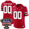 Custom Ohio State Buckeyes Football Scarlet Game Stitched Jersey w/ Allstate Sugar Bowl Patch