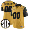 Custom Missouri Tigers Football Gold Stitched Jersey w/ SEC Patch