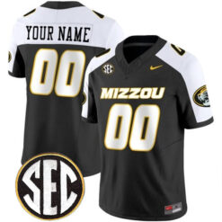 Custom Missouri Tigers Football Alternate Black Vapor Limited Stitched Jersey w/ SEC Patch