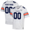 Custom Auburn Tigers Football White Game Stitched Jersey