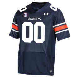 Alternative view of Custom Auburn Tigers Football Navy Game Stitched Jersey w/ SEC Patch