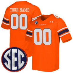 Custom Auburn Tigers Football Orange Game Stitched Jersey w/ SEC Patch