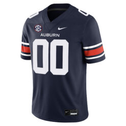 Alternative view of Custom Auburn Tigers Football Navy Home Game Stitched Jersey w/ SEC Patch