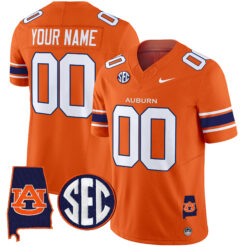 Custom Auburn Tigers Football Orange Vapor Limited Stitched Jersey