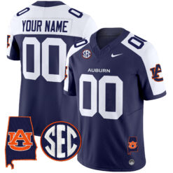Custom Auburn Tigers Football Navy Alternate Vapor Limited Stitched Jersey