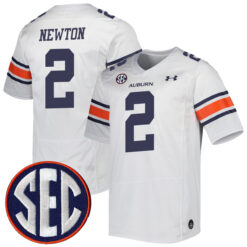 Cam Newton Auburn Tigers Football White Away Stitched Jersey w/ SEC Patch