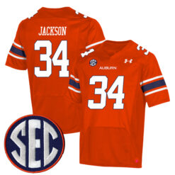 Bo Jackson Auburn Tigers Football Orange Alternate Stitched Jersey w/ SEC Patch