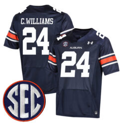 Cadillac Williams Auburn Tigers Football Navy Home Stitched Jersey w/ SEC Patch