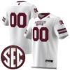 Custom Mississippi State Bulldogs Football White Premier Strategy Stitched Jersey w/ SEC Patch