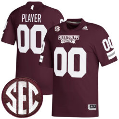 Custom Mississippi State Bulldogs Football Maroon Stitched Jersey w/ SEC Patch