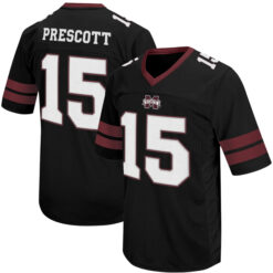 Dak Prescott Mississippi State Bulldogs Football Black Throwback Stitched Jersey