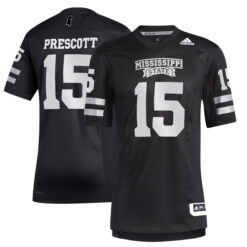 Dak Prescott Mississippi State Bulldogs Football Black Premier Strategy Stitched Jersey