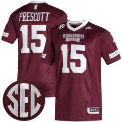 Dak Prescott Mississippi State Bulldogs Football Maroon Alumni Stitched Jersey w/ SEC Patch