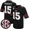 Dak Prescott Mississippi State Bulldogs Football Black Throwback Stitched Jersey w/ SEC Patch