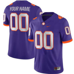 Custom Clemson Tigers Football Purple Game Stitched Jersey