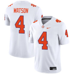 Deshaun Watson Clemson Tigers Football White Away Stitched Jersey