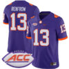 Hunter Renfrow Clemson Tigers Football Purple Alternate Stitched Jersey w/ ACC Patch