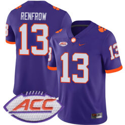 Hunter Renfrow Clemson Tigers Football Purple Alternate Stitched Jersey w/ ACC Patch