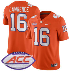 Trevor Lawrence Clemson Tigers Football Orange Home Stitched Jersey w/ ACC Patch