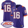 Trevor Lawrence Clemson Tigers Football Purple Alternate Stitched Jersey w/ ACC Patch