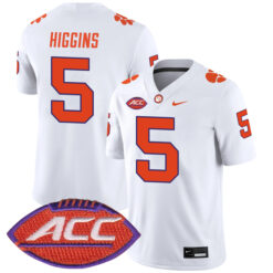 Tee Higgins Clemson Tigers Football White Away Stitched Jersey w/ ACC Patch