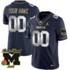 Custom Michigan Wolverines Football 2024 Rose Bowl Navy Gold Stitched Jersey