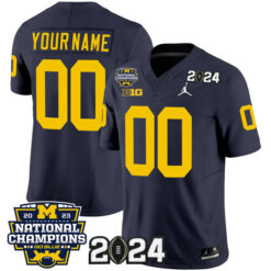 Custom Michigan Wolverines Football 2023 Championship Navy Vapor F.U.S.E Limited Stitched Jersey