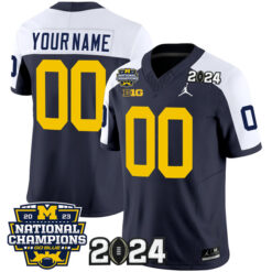 Custom Michigan Wolverines Football 2023 CFP Champs Alternate Navy Vapor F.U.S.E Limited Stitched Jersey