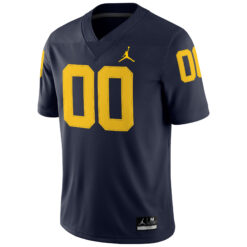 Alternative view of Custom Michigan Wolverines Football Navy Game Stitched Jersey