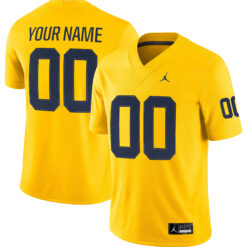 Custom Michigan Wolverines Football Maize Alternate Game Stitched Jersey