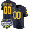 Custom Michigan Wolverines Football CFP National Championship Navy Stitched Jersey