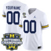 Custom Michigan Wolverines Football CFP National Championship White Stitched Jersey