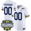 Custom Michigan Wolverines Football 2023 CFP National Championship White Stitched Jersey