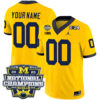 Custom Michigan Wolverines Football 2023 CFP National Championship Maize Stitched Jersey