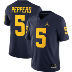 Jabrill Peppers Michigan Wolverines Football Navy Home Stitched Jersey