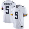 Jabrill Peppers Michigan Wolverines Football White Away Stitched Jersey
