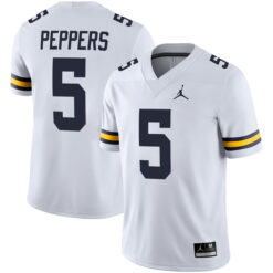 Jabrill Peppers Michigan Wolverines Football White Away Stitched Jersey