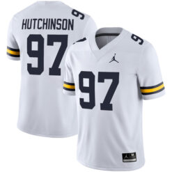 Aidan Hutchinson Michigan Wolverines Football White Away Stitched Jersey