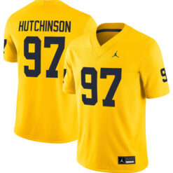 Aidan Hutchinson Michigan Wolverines Football All Maize Stitched Jersey