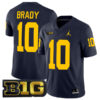 Tom Brady Michigan Wolverines Football Navy Home Stitched Jersey w/ B1G Patch