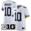 Tom Brady Michigan Wolverines Football White Away Stitched Jersey w/ B1G Patch
