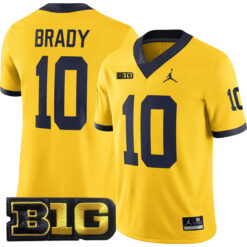 Tom Brady Michigan Wolverines Football Maize Alternate Stitched Jersey w/ B1G Patch