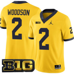 Charles Woodson Michigan Wolverines Football Maize Alternate Stitched Jersey w/ B1G Patch