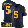 Jabrill Peppers Michigan Wolverines Football Navy Home Stitched Jersey w/ B1G Patch