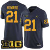 Desmond Howard Michigan Wolverines Football Navy Home Stitched Jersey w/ B1G Patch