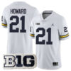 Desmond Howard Michigan Wolverines Football White Away Stitched Jersey w/ B1G Patch