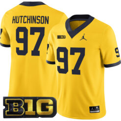 Aidan Hutchinson Michigan Wolverines Football Maize Alternate Stitched Jersey w/ B1G Patch