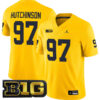 Aidan Hutchinson Michigan Wolverines Football All Maize Stitched Jersey w/ B1G Patch