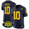 Tom Brady Michigan Wolverines Football Navy Home Stitched Jersey w/ 1000 Win Patch