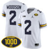 Charles Woodson Michigan Wolverines Football White Away Stitched Jersey w/ 1000 Win Patch
